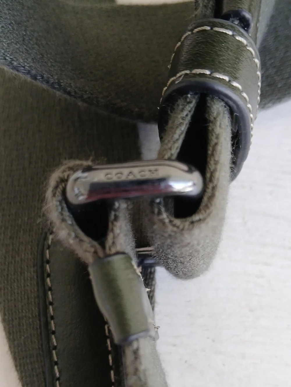 Coach Wide Webbing Strap Olive Green